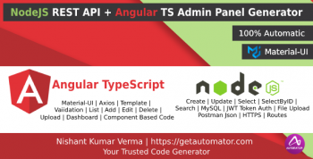 Angular App Generator with NodeJS REST API Generator from MySQL + JWT Auth + Postman + File Upload