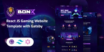 Bonx - React JS Gaming Website Template with Gatsby