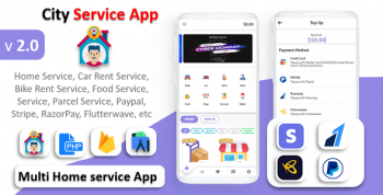 City Service App | Service At Home | Multi Payment Gateways Integrated | Multi Login