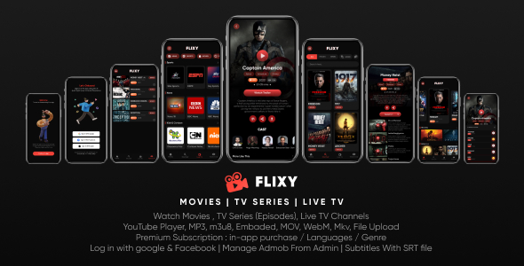Flixy : The Movie | Series | Live TV Streaming App : iOS - Laravel