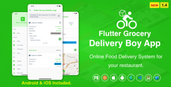 Flutter Grocery Delivery Boy App for iOS and Android ( 1.4 )