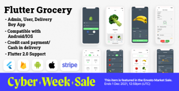 Flutter Grocery: Full Android + iOS eCommerce App (Flutter 2.0 Supported)