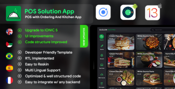 Restaurant Kitchen App + Restaurant Menu App+ Restaurant POS Web App Template| Android+iOS | IONIC 5