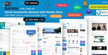 Socimo - Social Network Community with Online LMS Market Place Template