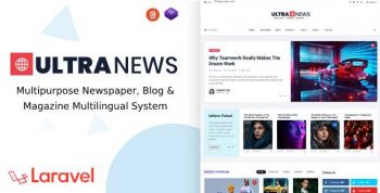 UltraNews - Laravel Newspaper, Blog and Magazine Multilingual System