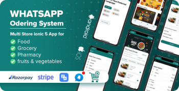 Whatsapp Ordering - Multi Purpose Multi Store ionic 5 App Complete solution with Laravel Backend