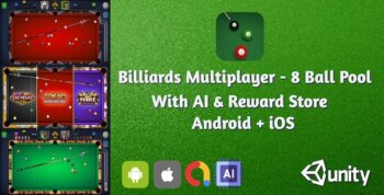 Billiards Multiplayer - 8 Ball Pool With AI & Reward Store | Google AdMob | Unity Ads | Android+iOS
