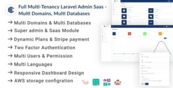 Full Multi Tenancy Laravel Admin Saas - Domains, Database, Users, Role, Permissions & Settings