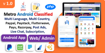 Metro Android Classified App | Buy, sell | Payment Gateways | Membership Plan | Admin Panel
