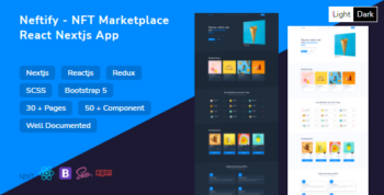 Neftify - NFT Marketplace React Nextjs App + Dashboard + Light & Dark