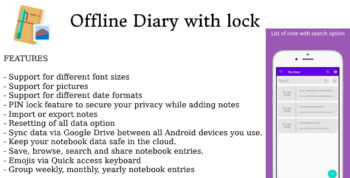 Offline diary with lock android full app code with facebook ads integration