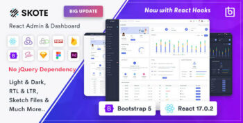 Skote - React Admin & Dashboard Template + Sketch