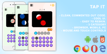 Tap It. Mobile, Html5 Game .c3p (Construct 3)