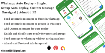 Whatsapp Auto Replay - Single, Group Auto Replay| Onesignal | Admob | FB | IN App