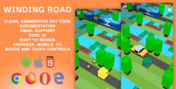 Winding Road. Mobile, Html5 Game .c3p (Construct 3)