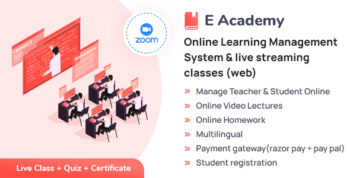 E- Academy - Online Learning Management System & live streaming classes (web)