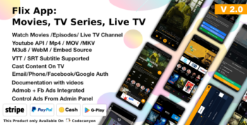 Flix App Movies - TV Series - Live TV Channels - TV Cast