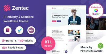 Zentec - IT Solutions Company WordPress Theme + RTL