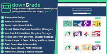downGrade - Single Vendor Digital Products Marketplace