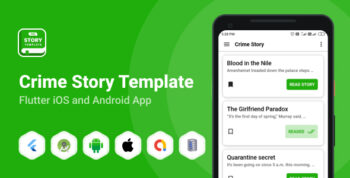 Crime Story Template Offline - Flutter full source code Android & iOS App with Google Admob