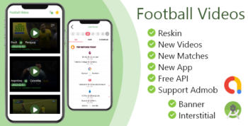 Football Videos and Live Score App + Admob