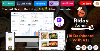 Riday - Restaurant Bootstrap 5 Admin Template Webapp