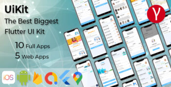 UiKit - The Best Biggest Flutter UI Kit - 10 Apps + 5 Web Apps