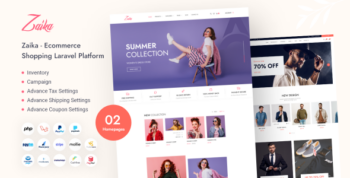 Zaika eCommerce CMS - Laravel eCommerce Shopping Platform