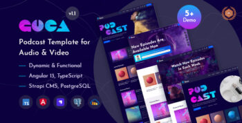 Goca - Angular 13 Audio Video Podcast Template