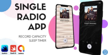 Single Full Radio App (iOS, Swift, SwiftUI, Radio Station, Internet FM Radio)