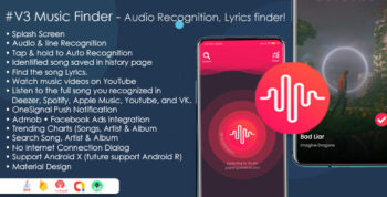 Music Finder - Audio & Lyrics Recognition, Trending & Search Music, Shazam Clone with Admob & Fan