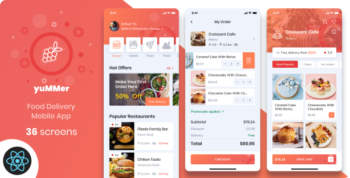 Yummer - Food React Native Template.