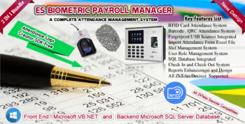 ES Biometric / RFID / QRC / Barcode Attendance &  Payroll Manager