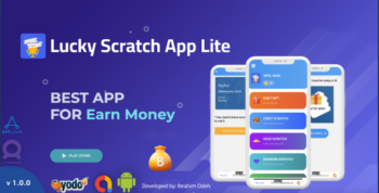 Lucky Scratch to Win Android App Lite with Earning System - Admin Panel (Admob + Applovin + Yodo1)