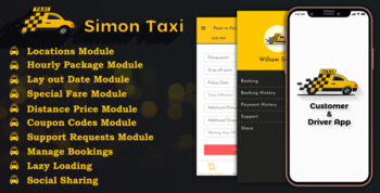 SimonTaxi - Taxi Booking Mobile App for Android and IOS