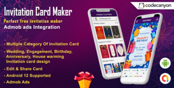 Android Invitation Card Maker - Wedding, Birthday, Anniversary Card Design (Android 12 Supported)