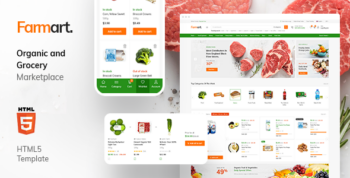 Farmart - Organic Marketplace eCommerce HTML Template + Admin Template