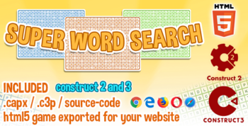 Super Word Search HTML5 Game - Construct 2 & 3 Source Code