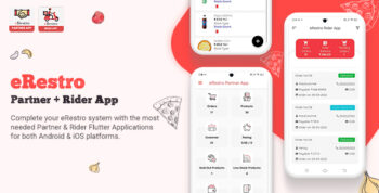 eRestro -  Flutter Restaurant Partner & Delivery Boy App | Rider App for Multi Restaurant System