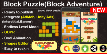 Block Puzzle, Wood Block Adventure Puzzle (Complete unity game +AdMob)