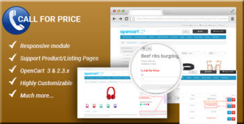 Call For Price - Responsive Enabled/Disabled Add to Cart button OpenCart 3 & 2.3.x Module