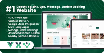 Customer Website For Multi-Vendor Beauty Salons, Spa, Massage, Barber Booking, Business Listing