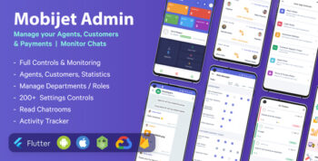 Mobijet ADMIN - Manage & Monitor Agents, Customer & Payments  | Android & iOS Flutter app