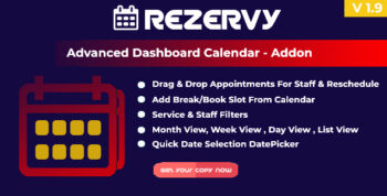 Rezervy - Drag & Drop, Month, Week, Day , List View & Filters Appointments Calendar (Add-On)