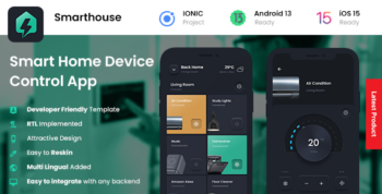 Smart Home App UI KIt| Iot App UI Kit | Home control App UI Kit| Home automation App UI Smarthous