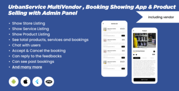 UrbanService Multipurpose User and Vendor Booking App | Product Selling with Admin Panel