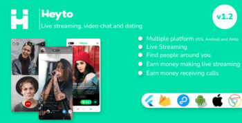 Heyto - Live Streaming (iOS, Android and Web) Paid Video calls and Dating, Payouts with Admin Panel