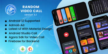 Random Video Call App |Agora SDK VIdeo Call | Firebase Backend | Android App | Admob Ads | V3.1