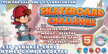 Skateboard Challenge HTML5 Game (Construct3)