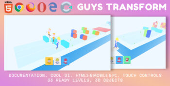 Guys Transform. Mobile, Html5 Game .c3p (Construct 3)
